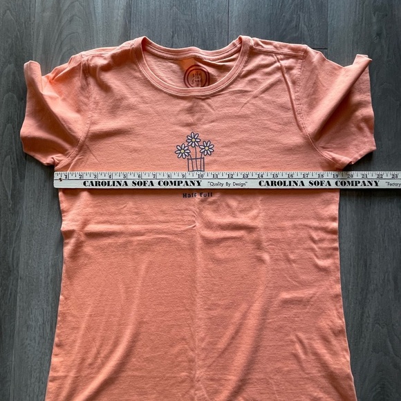Life Is Good Orange Cotton Graphic Tee “ Half Full” Classic Fit Women’s Medium - Picture 10 of 10